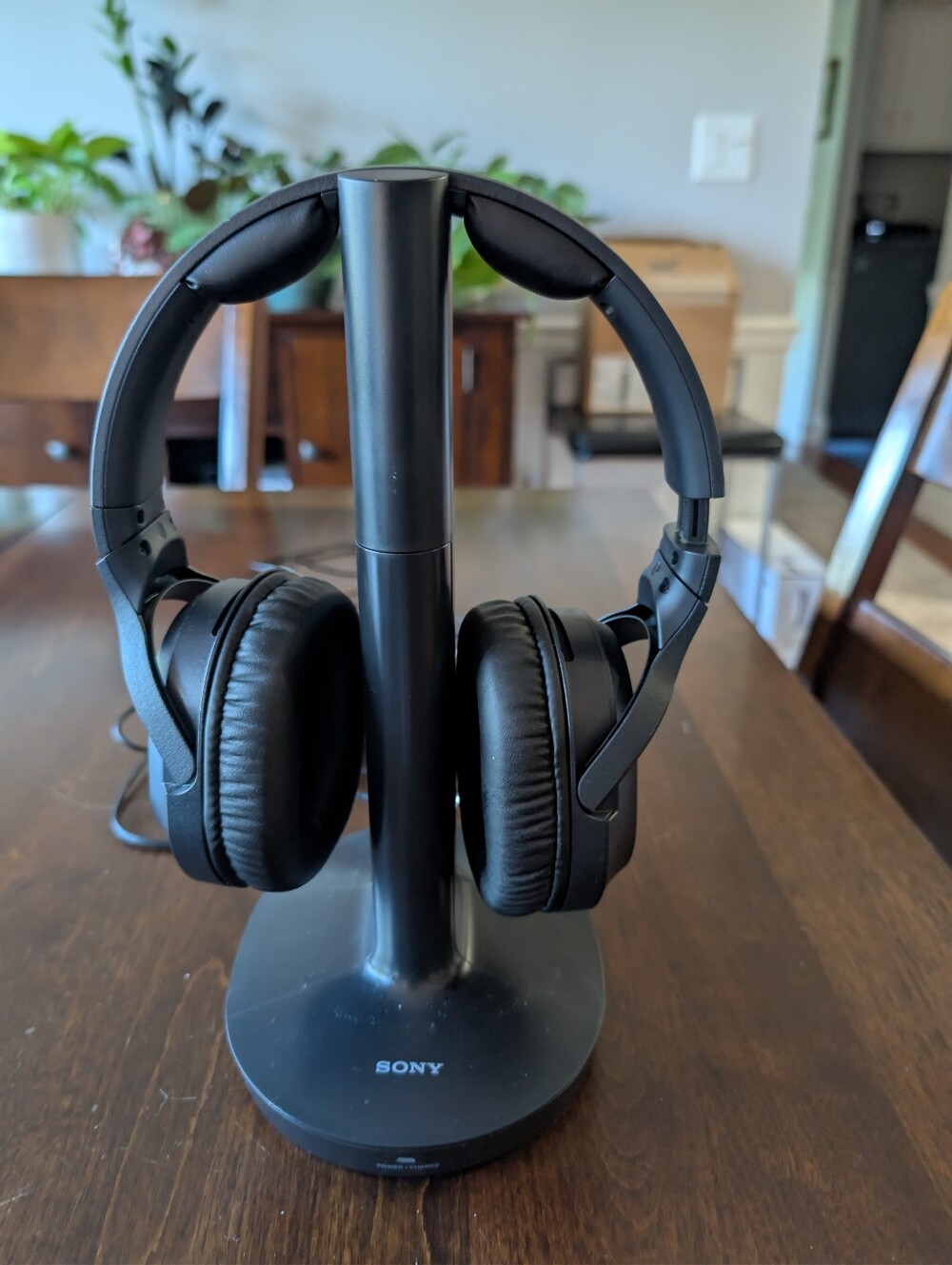 Sony Black Wireless Over-Ear Headphones with Stand